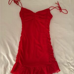 LAST CHANCE Selfie Leslie Red Ruched Dress